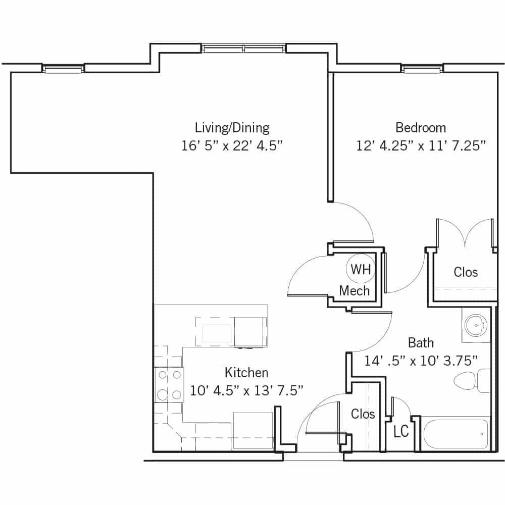 Kathryn 1 Bedroom | 1 Bath 732 Square Feet $ Call For Pricing