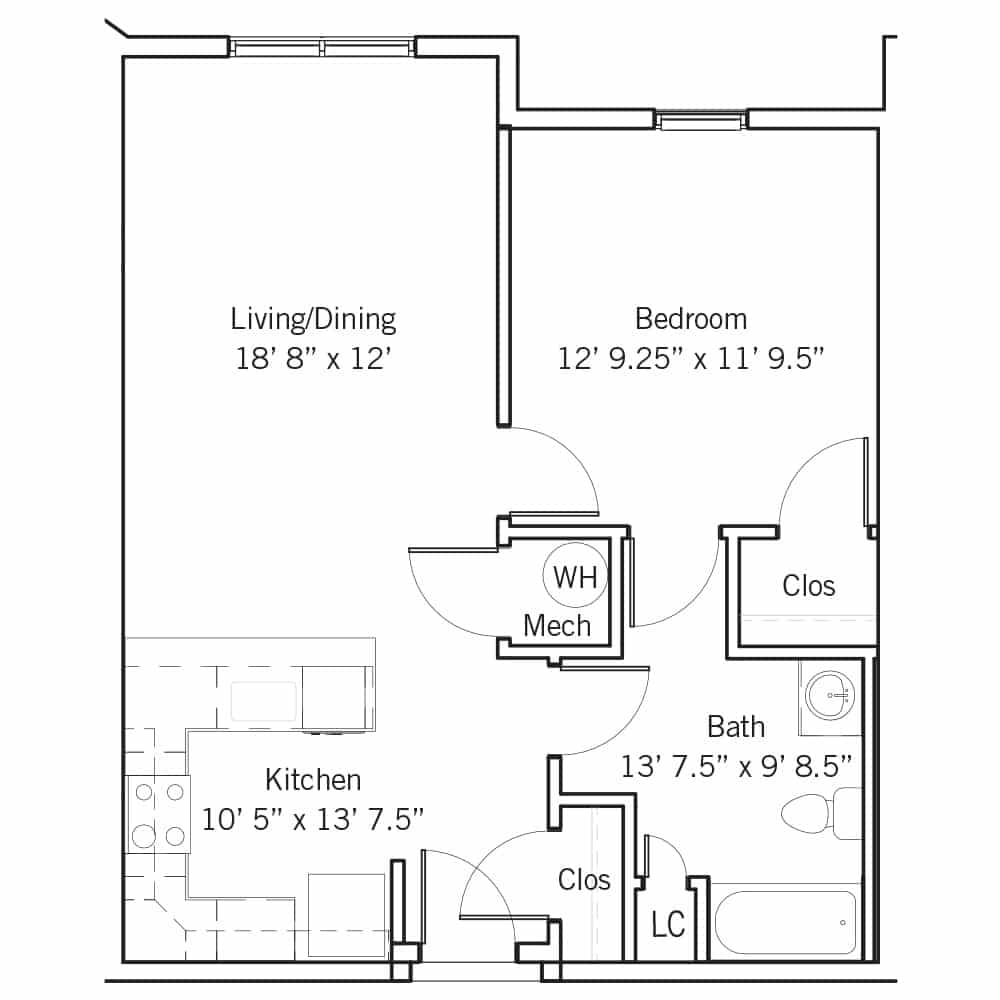 Crockett 1 Bedroom | 1 Bath 669 Square Feet $ Call For Pricing