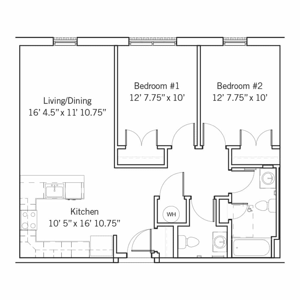 Baltimore 2 Bedroom | 1.5 Bath 866 Square Feet $ Call For Pricing