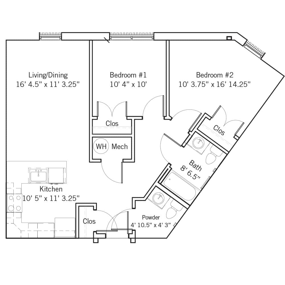 Taney 2 Bedroom | 1.5 Bath 815 Square Feet $ Call For Pricing
